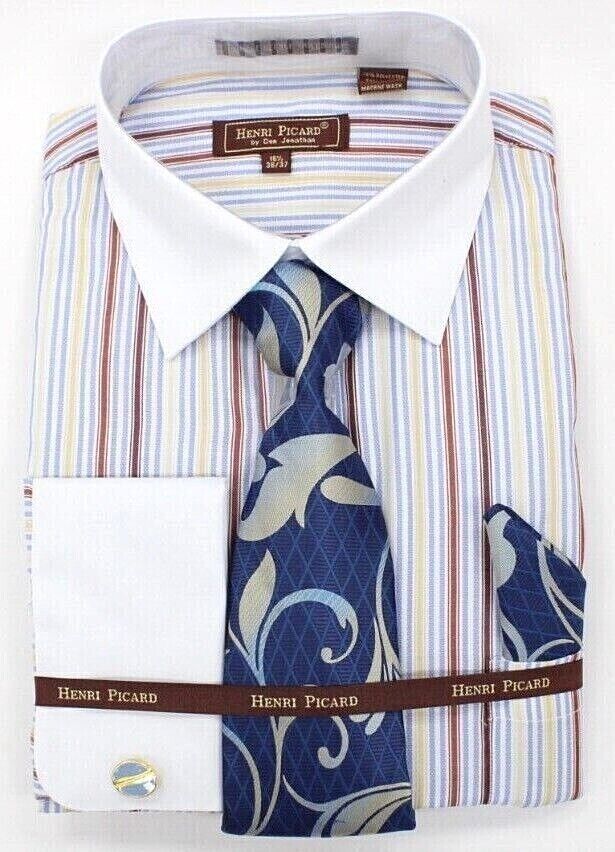 henri picard dress shirts Henri Picard Convertible Cuff Dress Shirt BC818