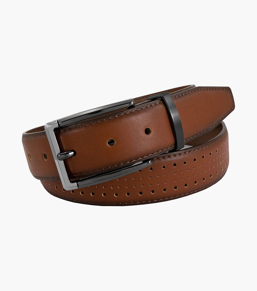 Stacy Adams Cognac Leather Belt Pacer