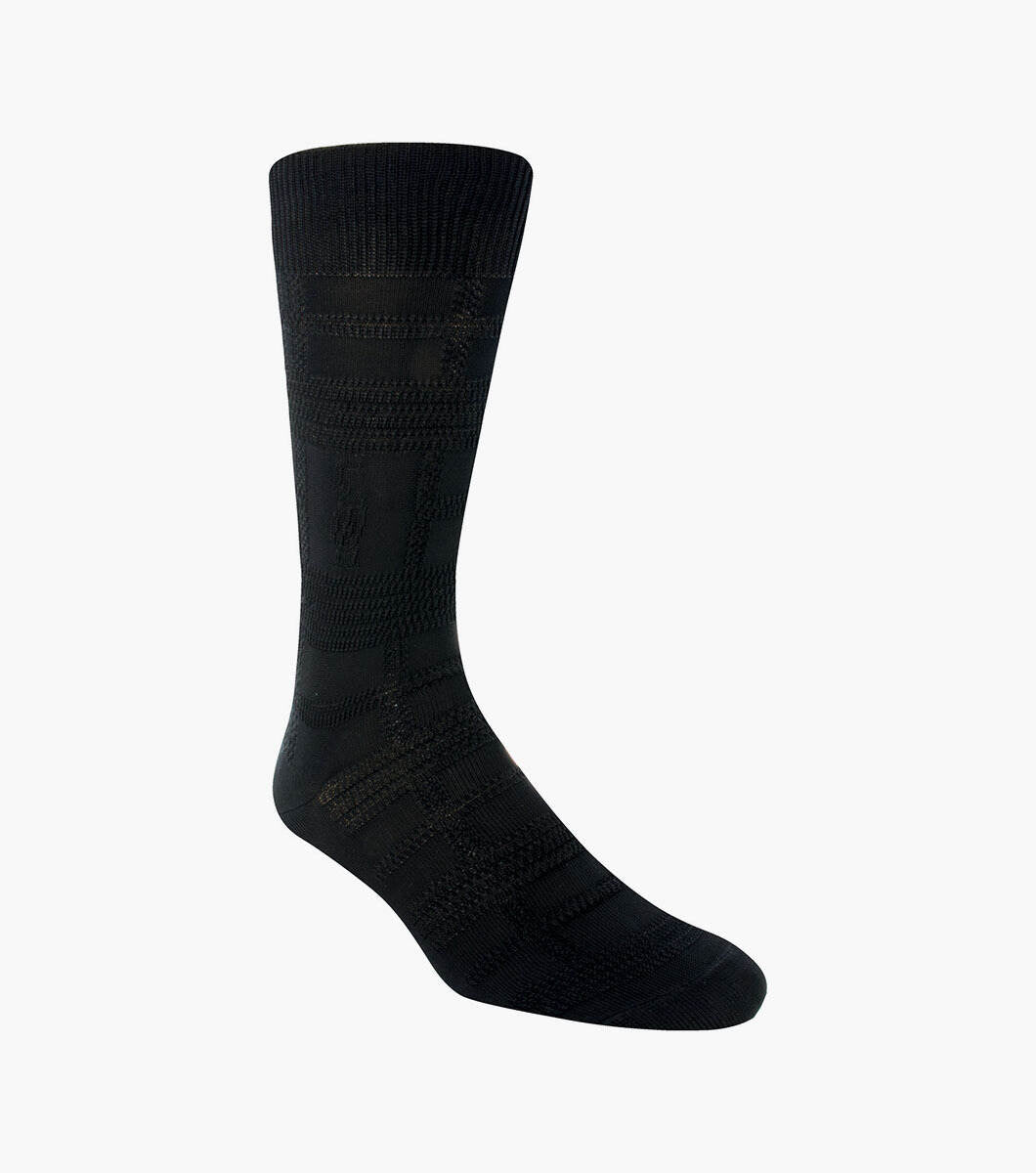 Stacy Adams Black Socks TONAL PLAID
