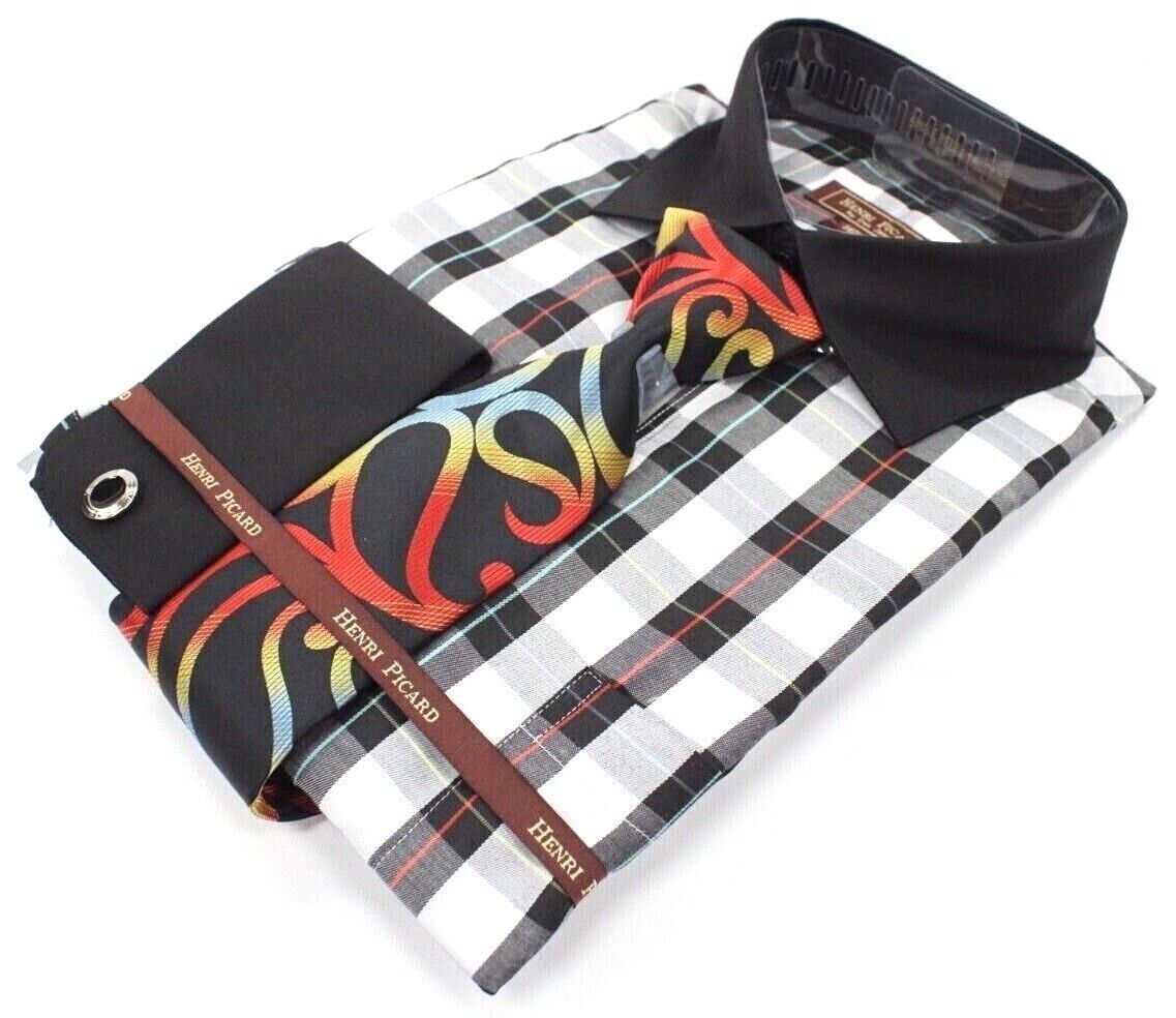 henri picard dress shirts Henri Picard Men's French Cuff Dress Shirt - Spread Collar - White - 16.5 36/37