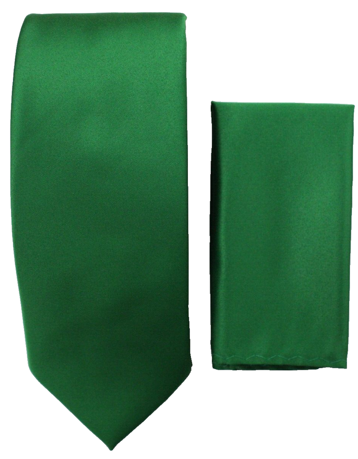 Mens Green Solid Tie and Hanky Set by Stacy Adams
