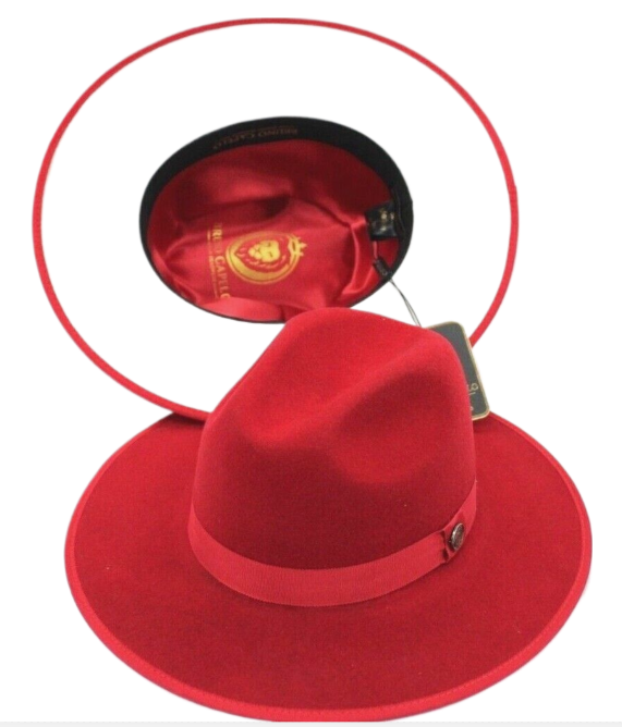 Bruno Capelo Red Bottom Designer Hat Men Gray Wide Brim MO-206 Size M, L  Final Sale